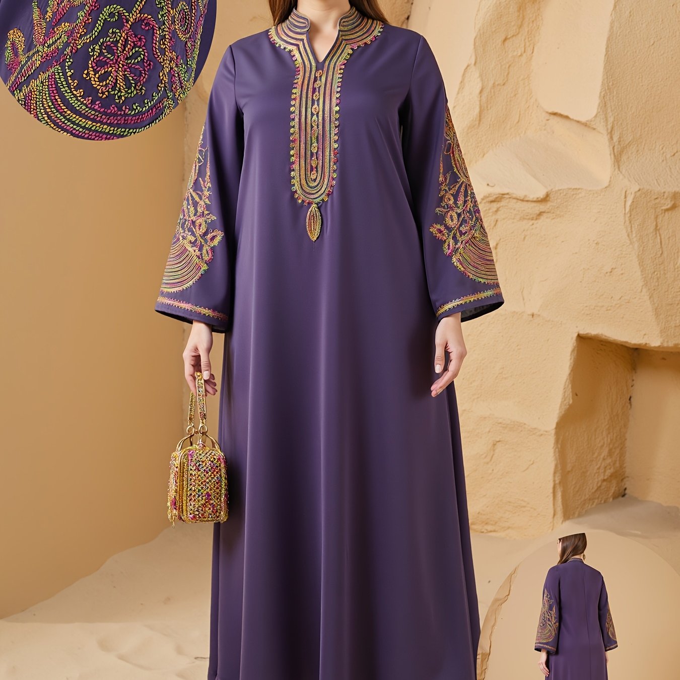 Plus Size, Plus Size Rope Arabic Turban Robe Dress./MH