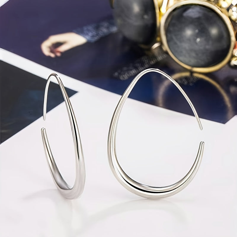 Elegant Water Drop Hoop Earrings for Women - Chic & Vintage Style, Perfect for Parties and Vacations