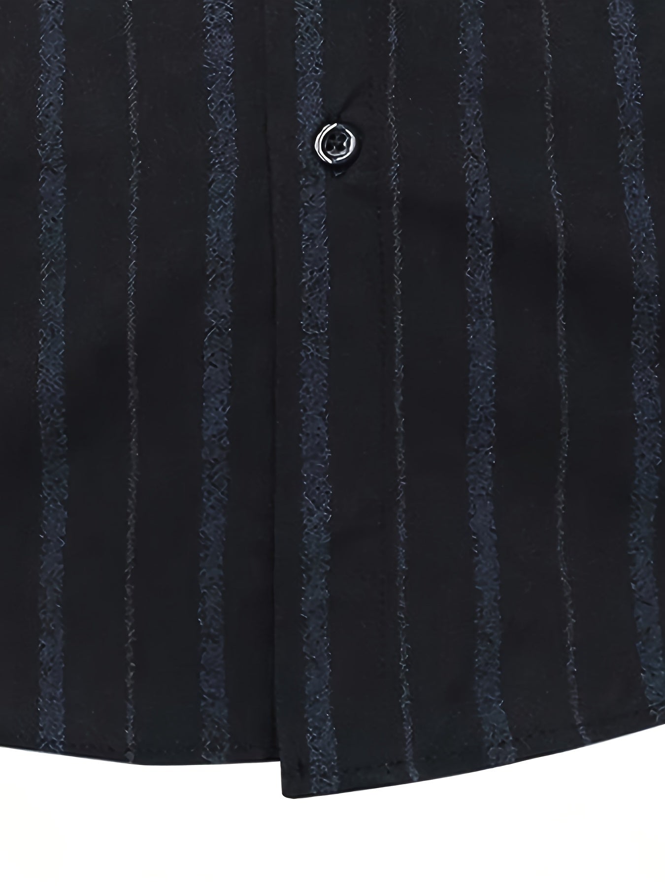 Men's Striped Lapel Collar Design Dress Shirts,