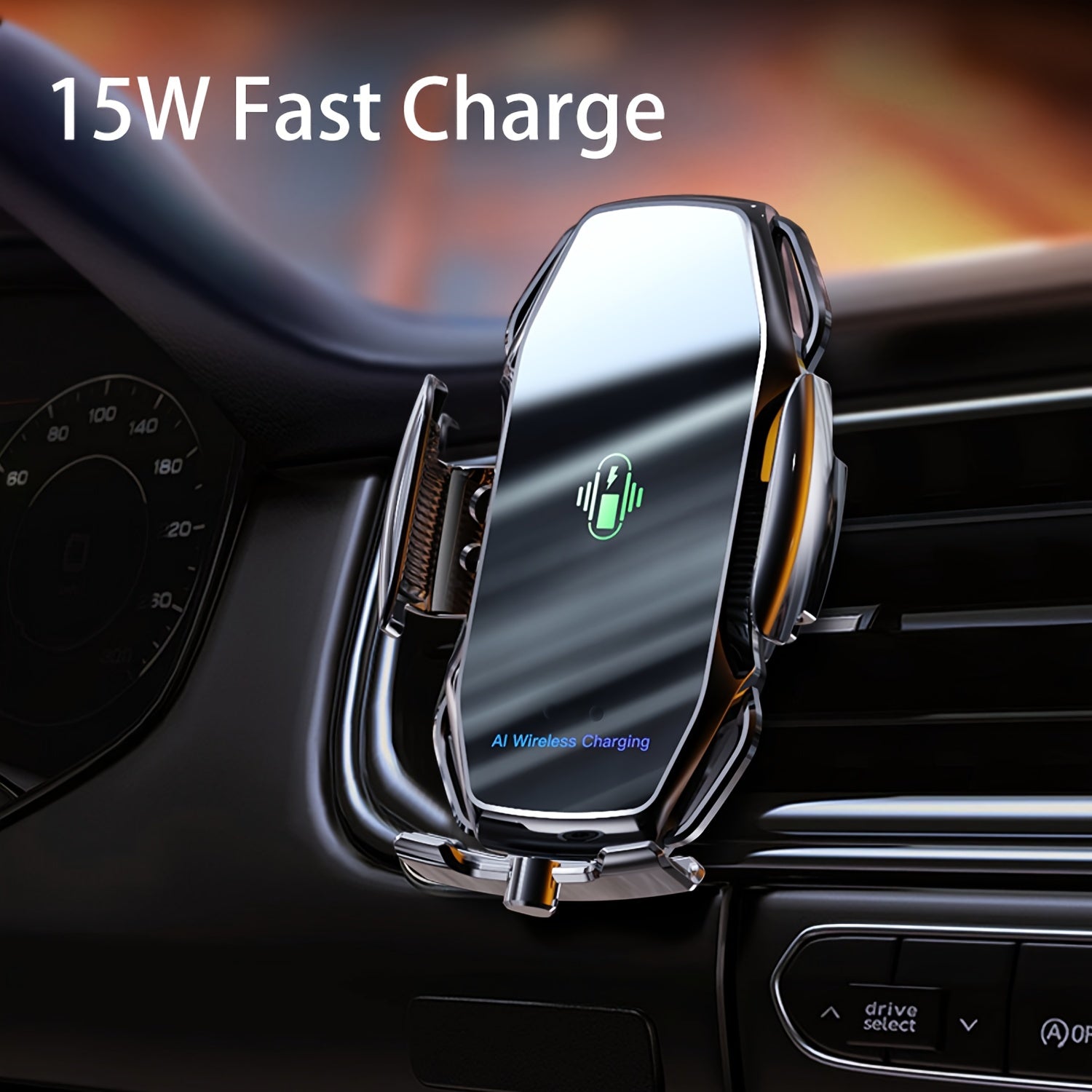 15W Car Wireless Charger Air Vent Charging Phone Holder