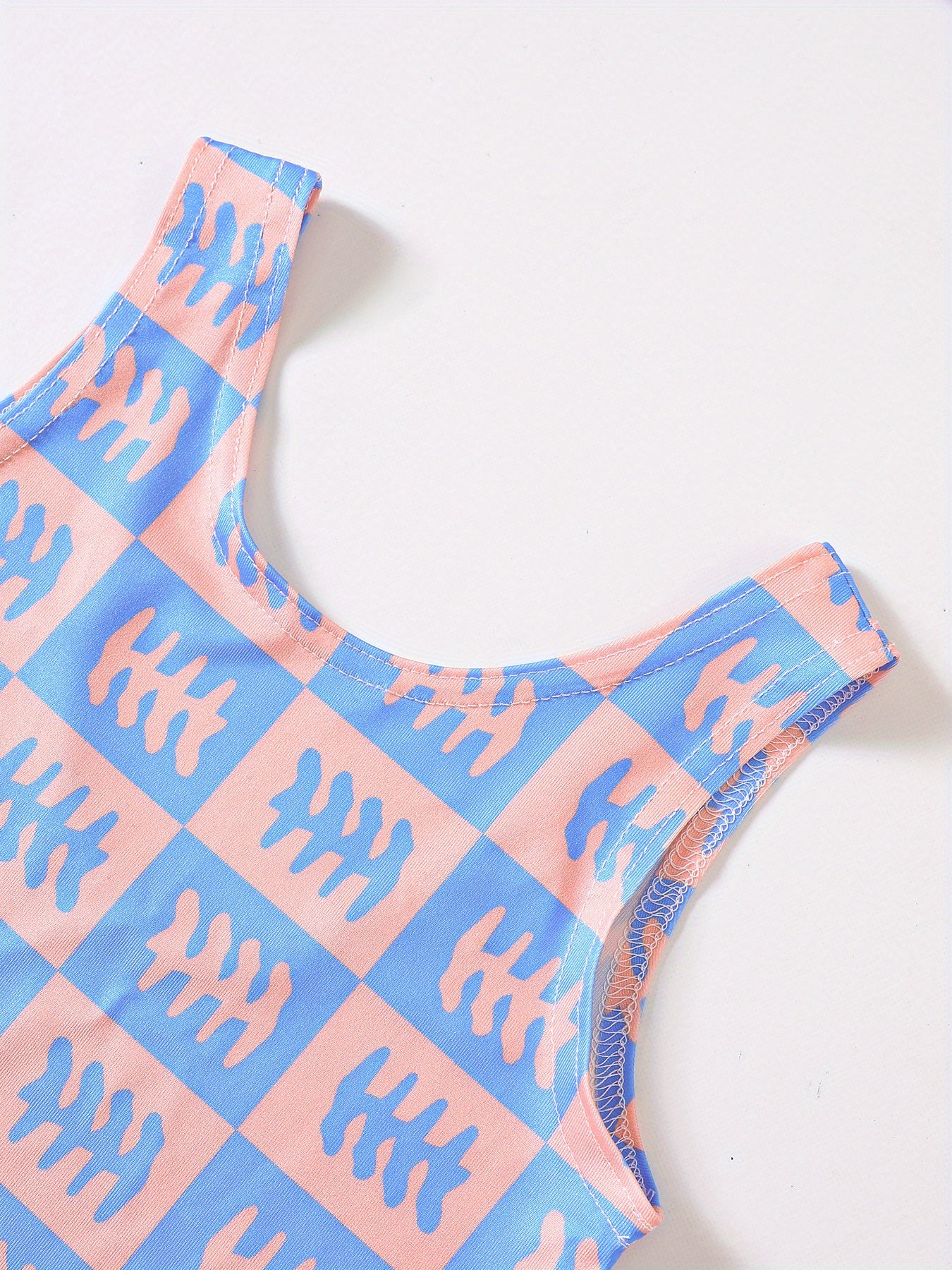 2 Pcs Girl's Onesie Swimsuit & Swimming Cap,