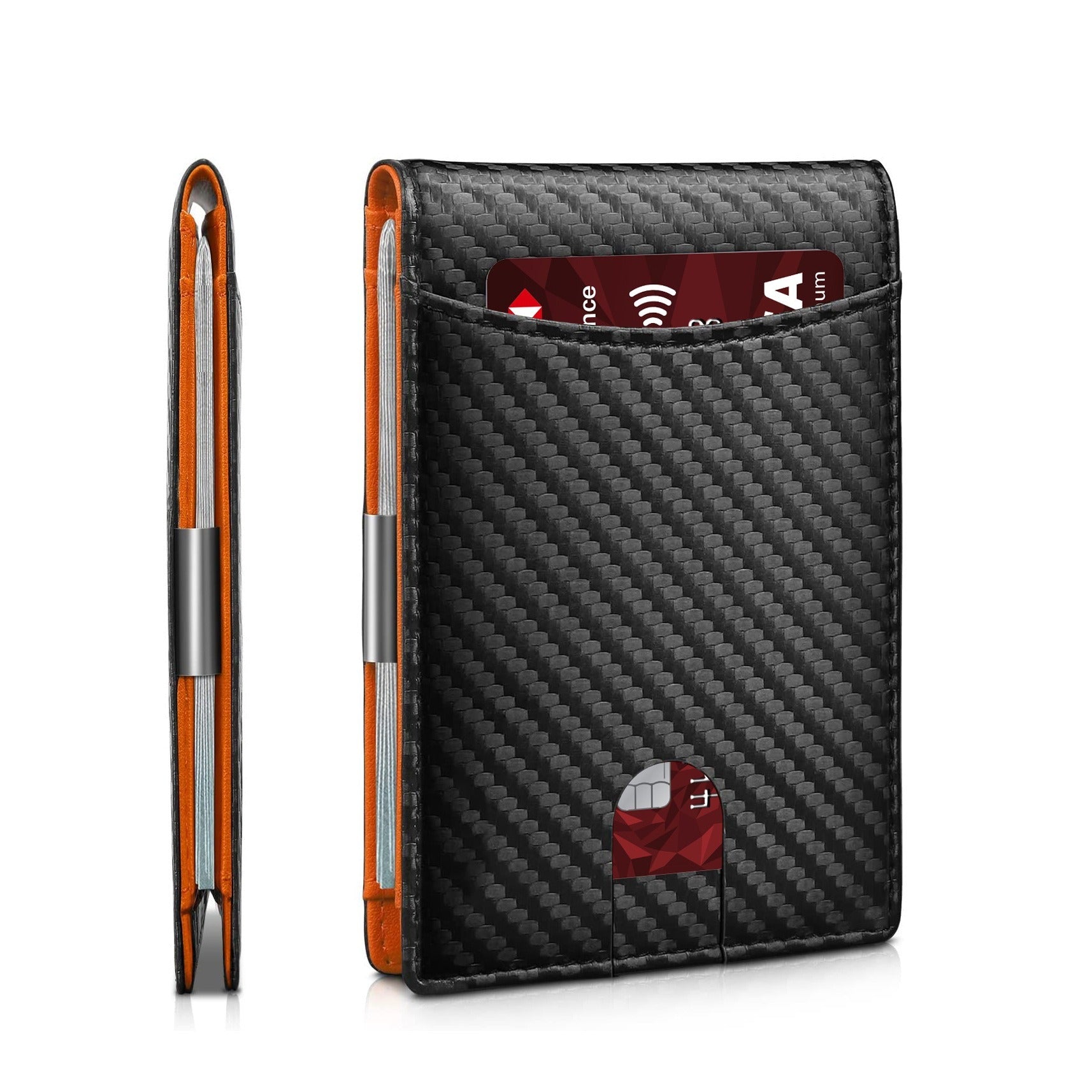 1pc Men's 10 Card Slots Holder, Slim Wallet With Money Clip, RFID Blocking Bifold Minimalist Credit Card Holder For Men, Ideal Gift For Men