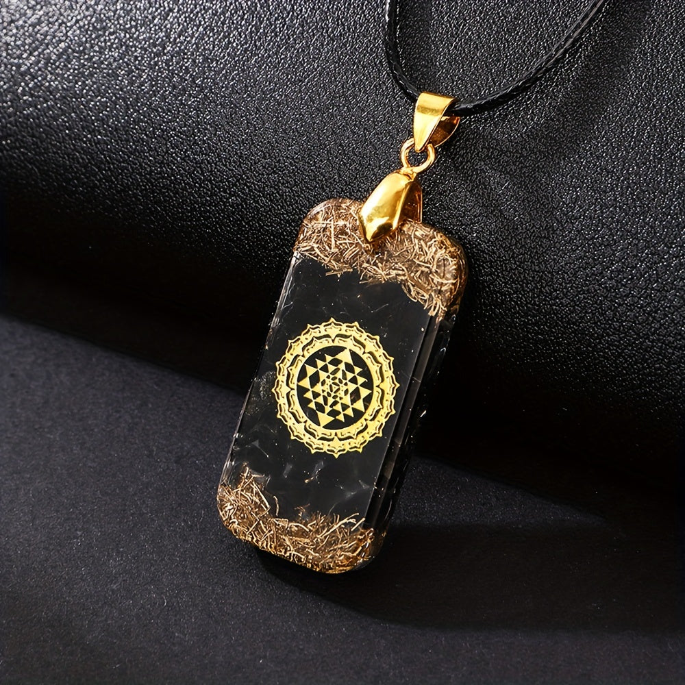 1pc Stone Orgone Energy Pendant Necklace For Men,