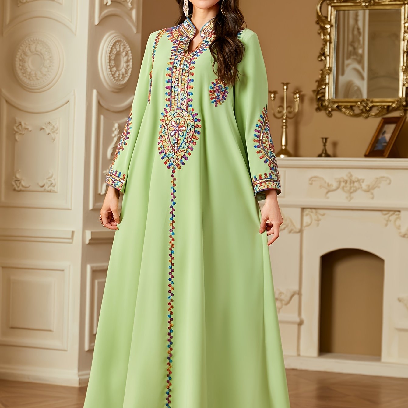 Elegant Long Sleeve Maxi Dress ./MH