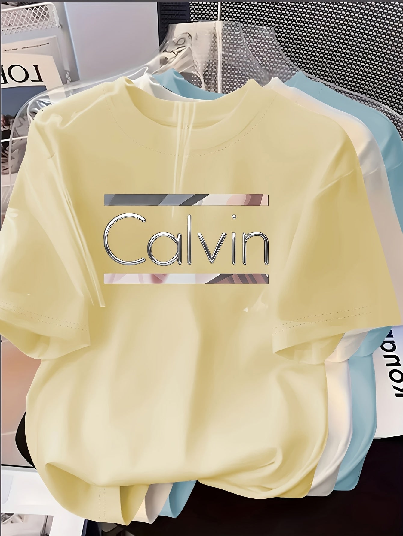 Women's Three-Piece Set Creative Letter Print Short-Sleeve T-Shirt, /MH