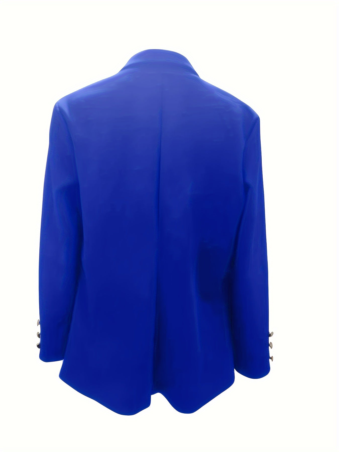 Solid Open Front Lapel Blazer, Elegant Button Decor Long Sleeve Blazer.