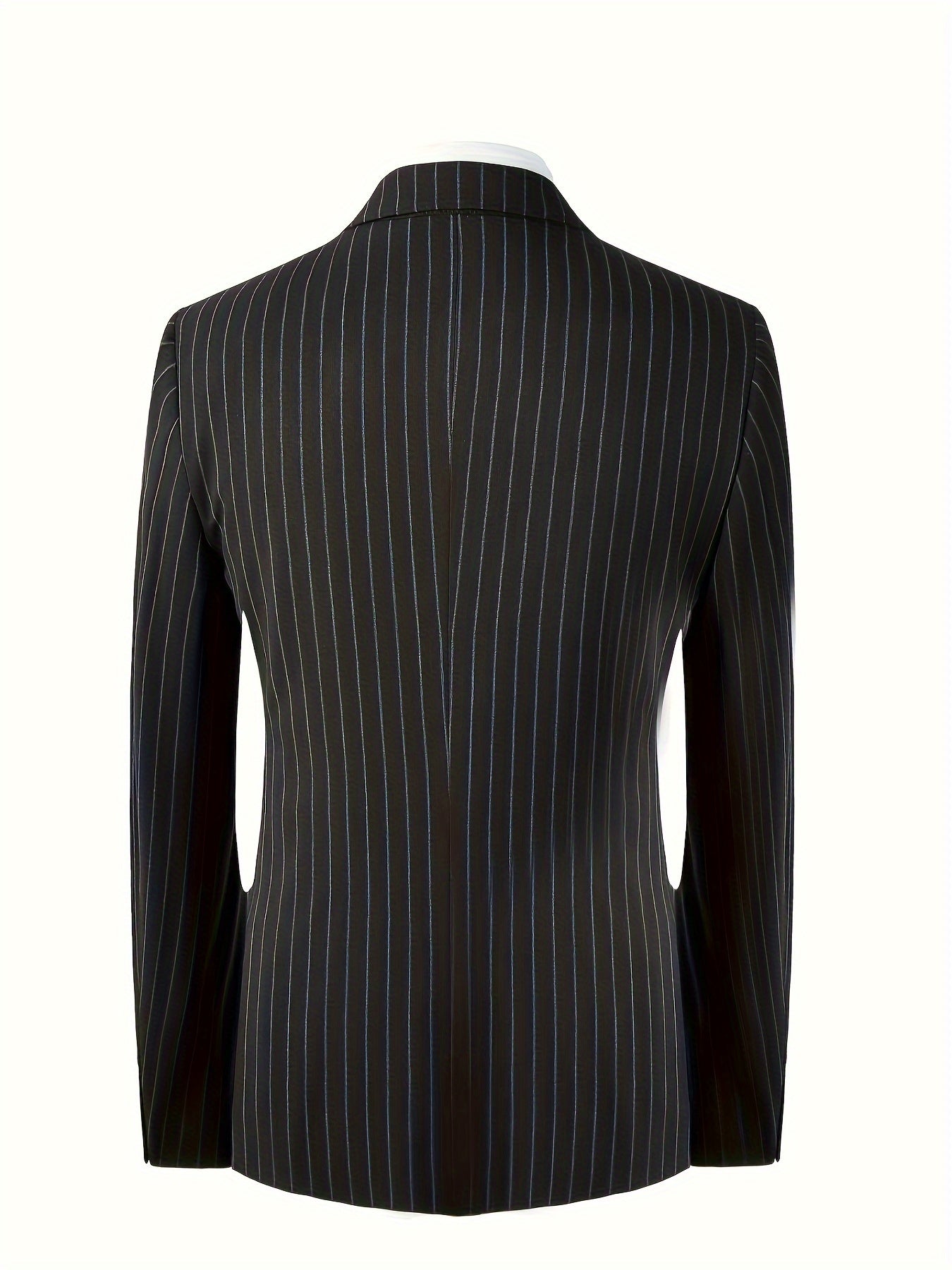 Men's Classic Striped Double-Breasted Blazer,