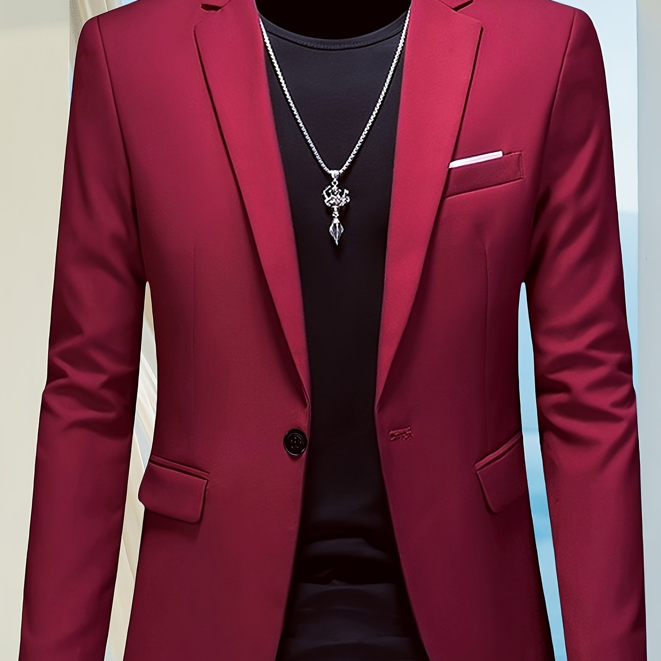 Men's Slim Fit Business Casual Blazer Jacket .