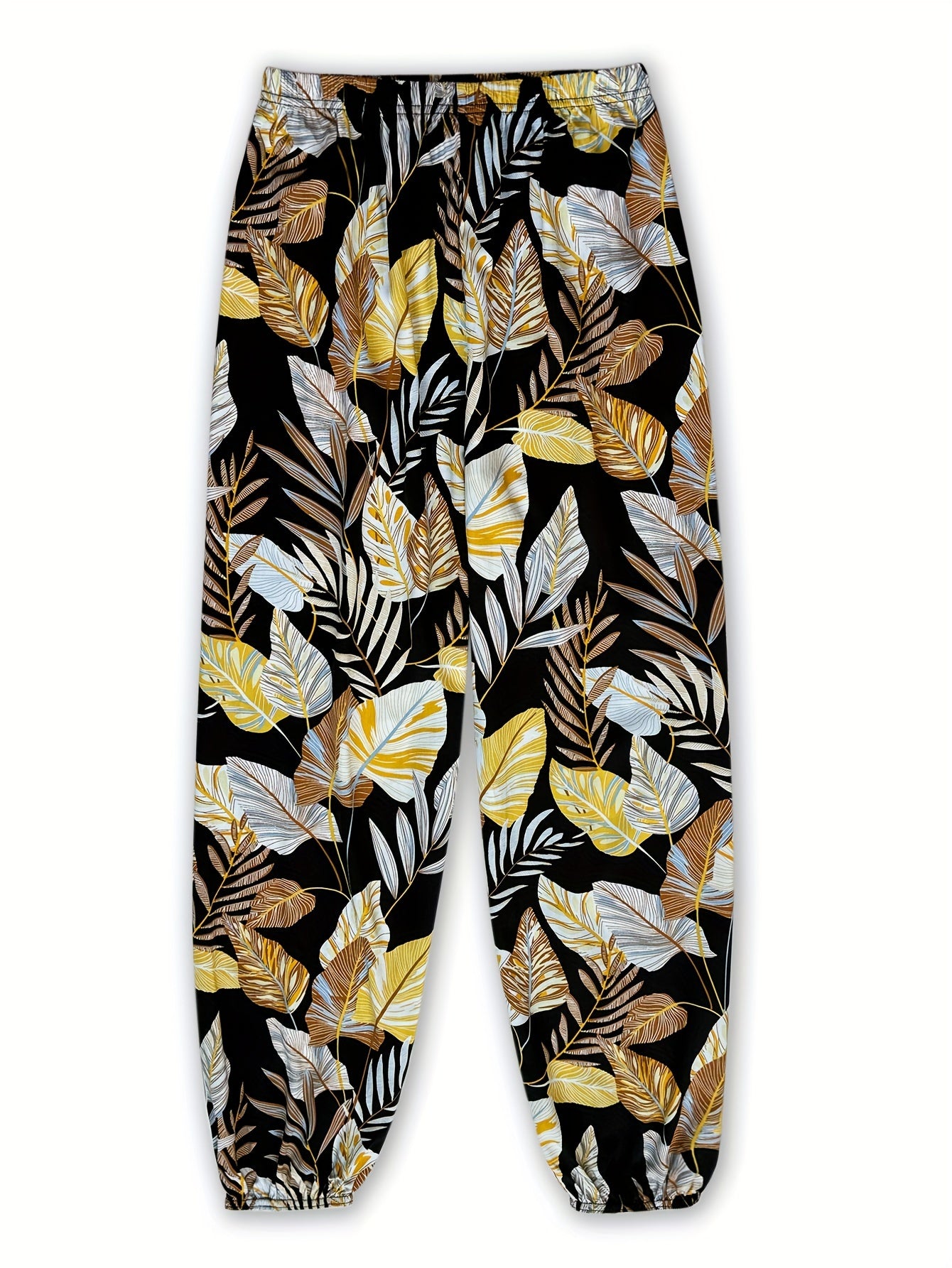 Women's Loose Fit Wide Leg Flare Pants with Print, Comfortable.