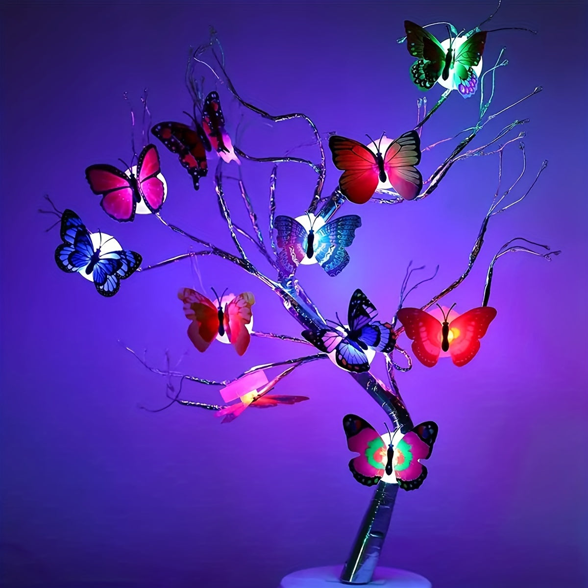 Colorful Glowing Butterfly Night Light - 3D LED Wall Sticker - Battery-Powered Room Decoration Easter Gift