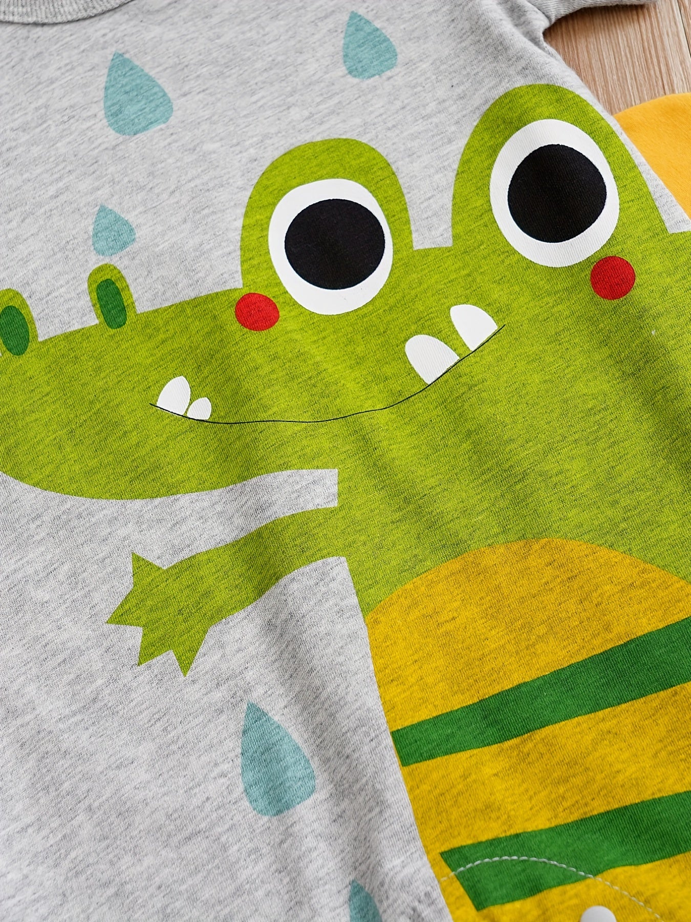 Baby Boys' Short Sleeve Romper Jumpsuit - Cute Cartoon Crocodile Print,