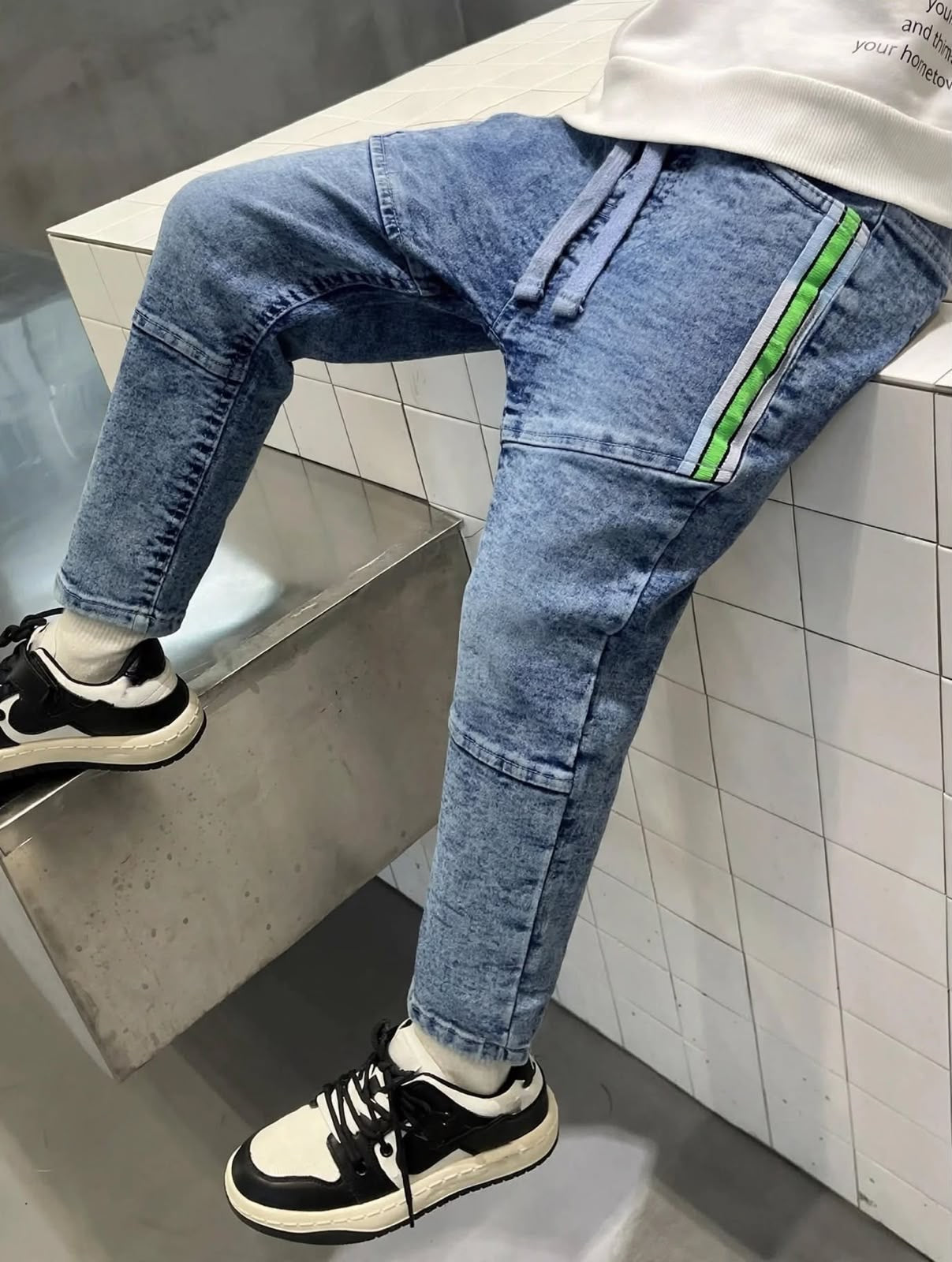 Children’s Blue Denim Jogger Jeans 7-12 Years - Relaxed Fit Jeans with Side Detail | MH