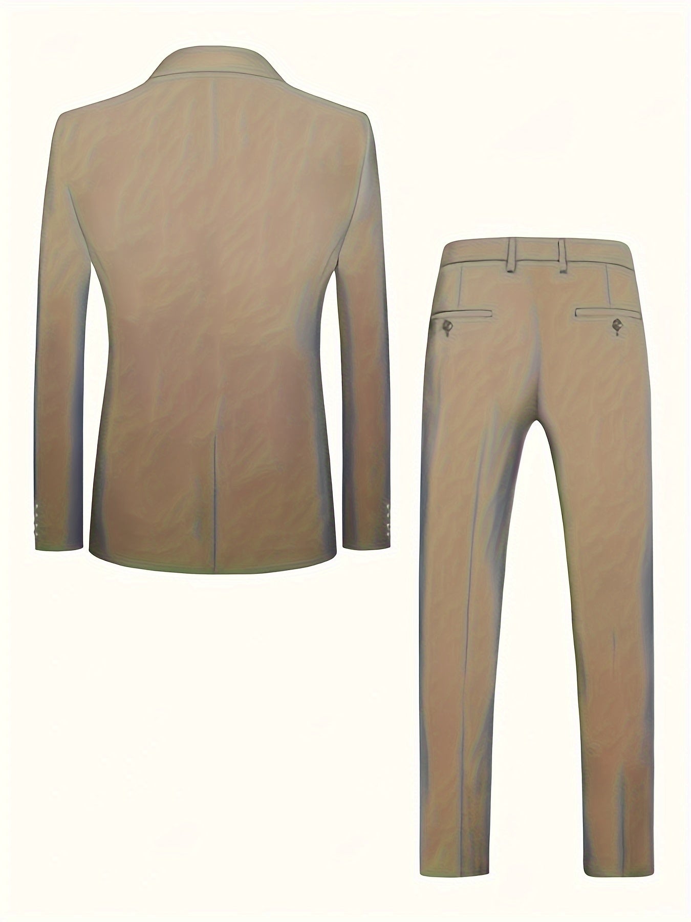 Men's Elegant 3pcs Suit Set: Long Sleeve Blazer,