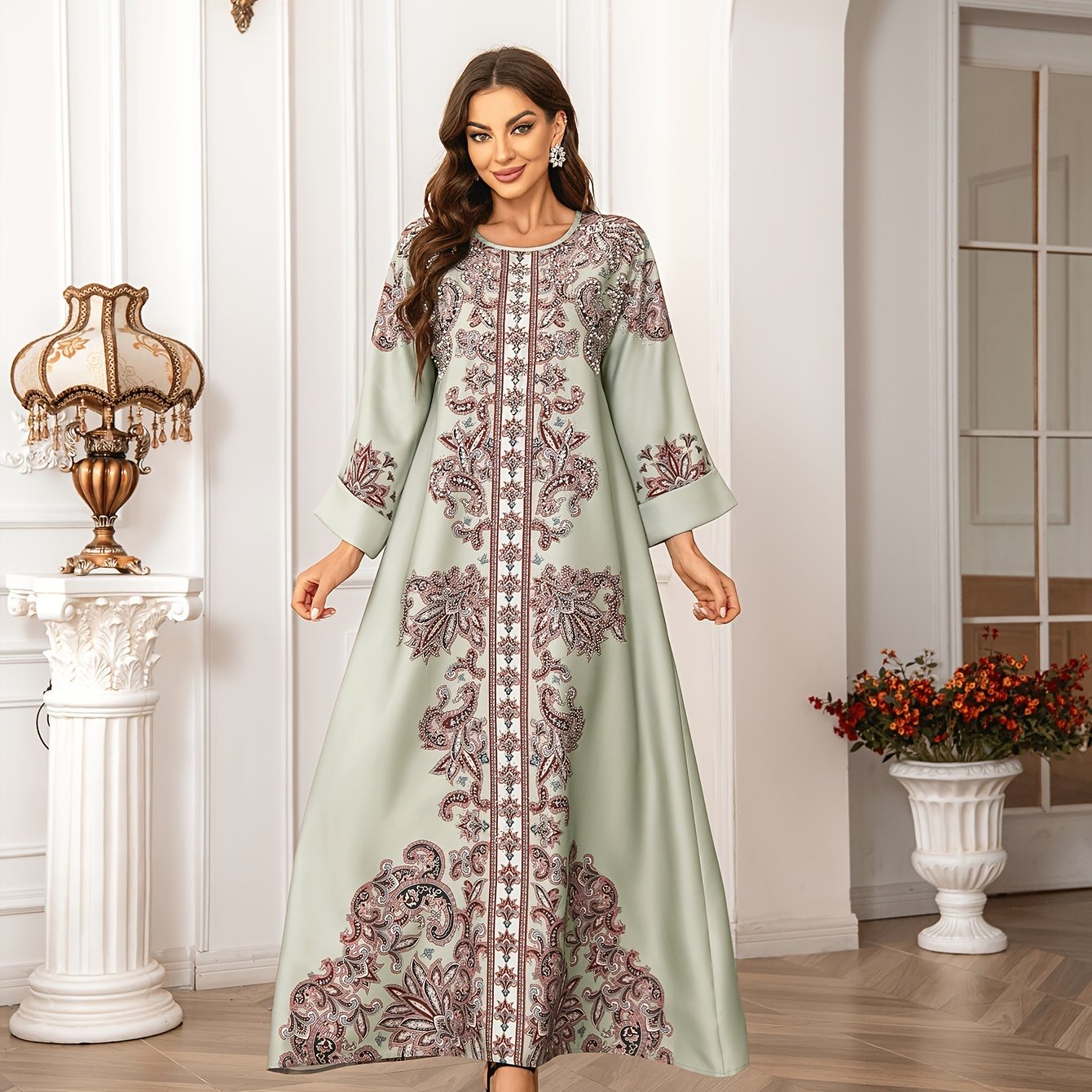 Women's Middle Eastern Abaya Jellabiya Dress -/MH