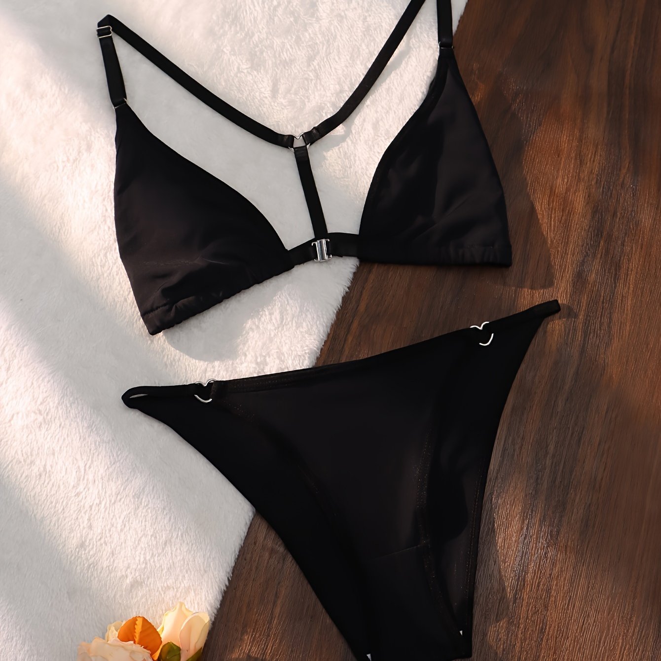 Sexy Lingerie Set, Leopard Print Front Closure Cami Bra & Panties, /MH
