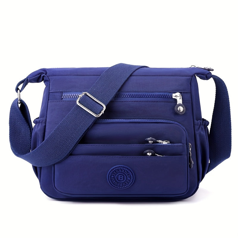 Chic Black Nylon Crossbody Bag for Women .