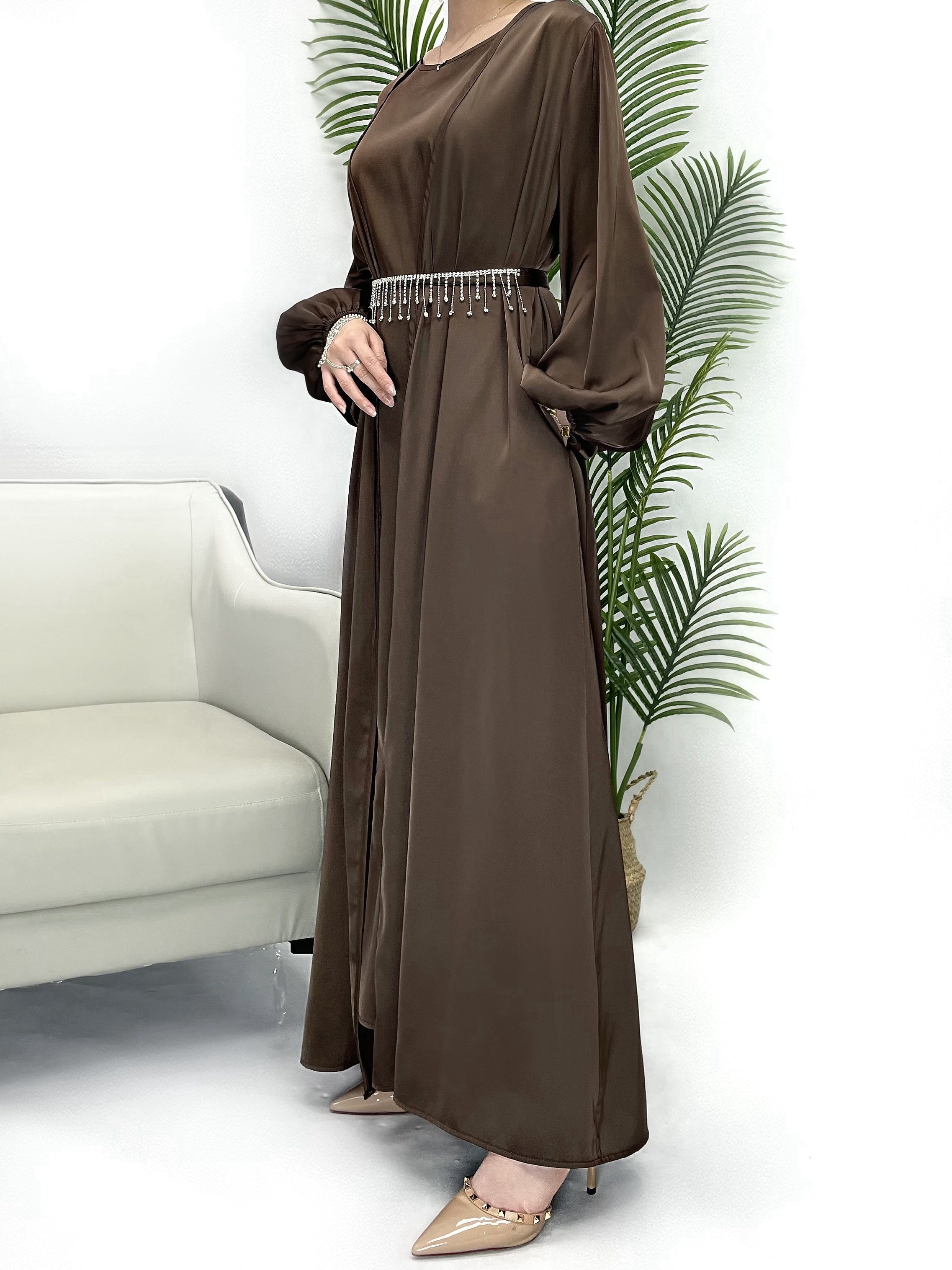 Women's Long Sleeve Solid Abaya