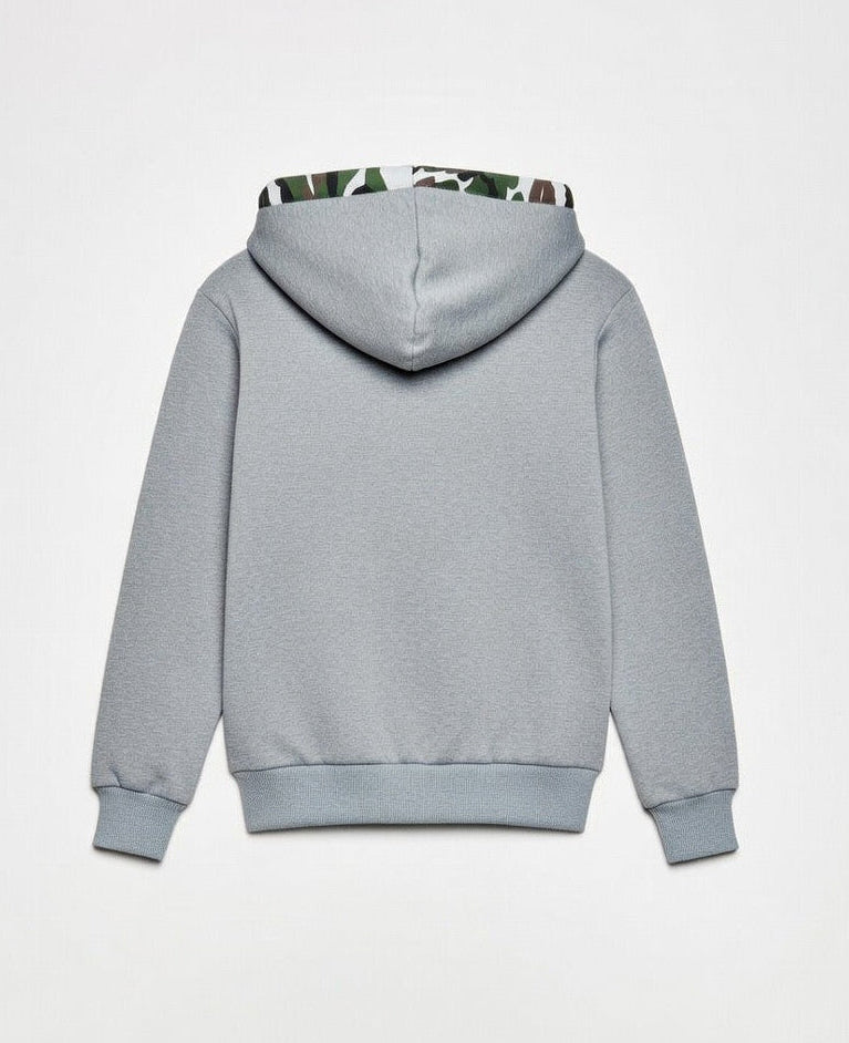 Kid Boys Premium Camo Pocket Hoodie with Contrast Trim | MH Size (2-12Years)
