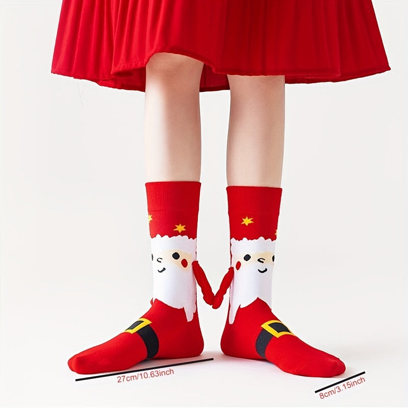 Cozy Magnetic Hand-Holding Christmas Socks for Couples - /MH