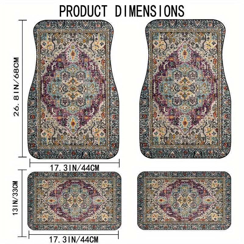 4pcs Luxurious Retro European Pattern Car Floor Mats for All Vehicle Models