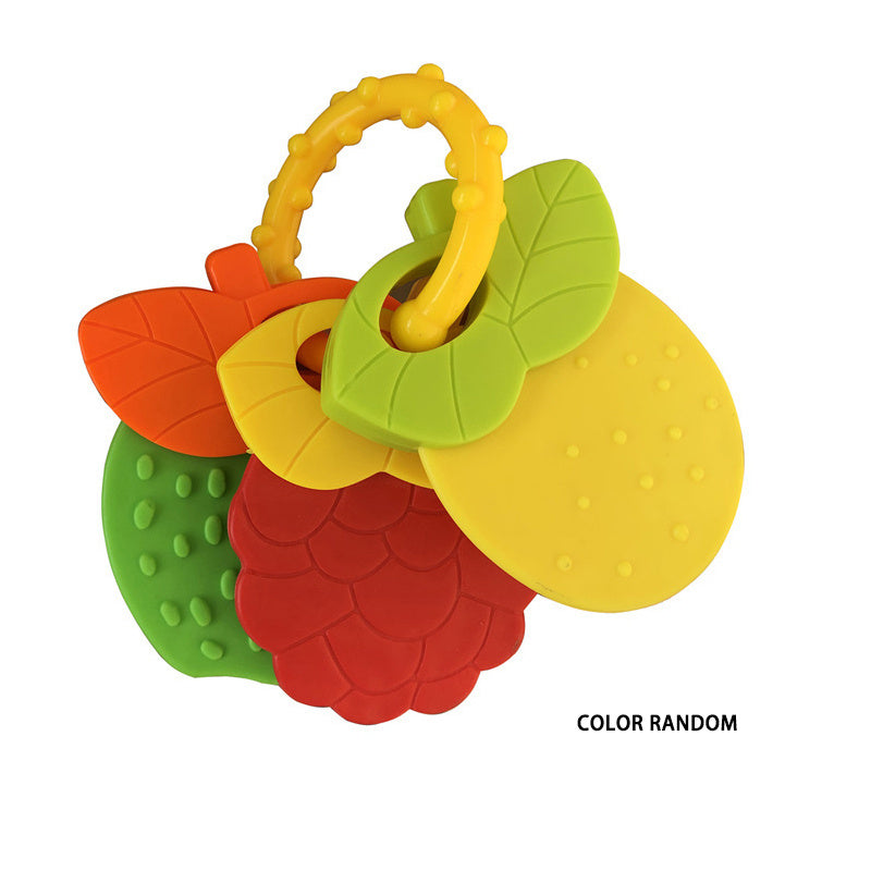 Infant Teething Gum Fruit Shape Infant And Young Children Silicone Teething Gum Grinding Teeth And Fixing Teeth Device Rattle Teething Gum easter gift