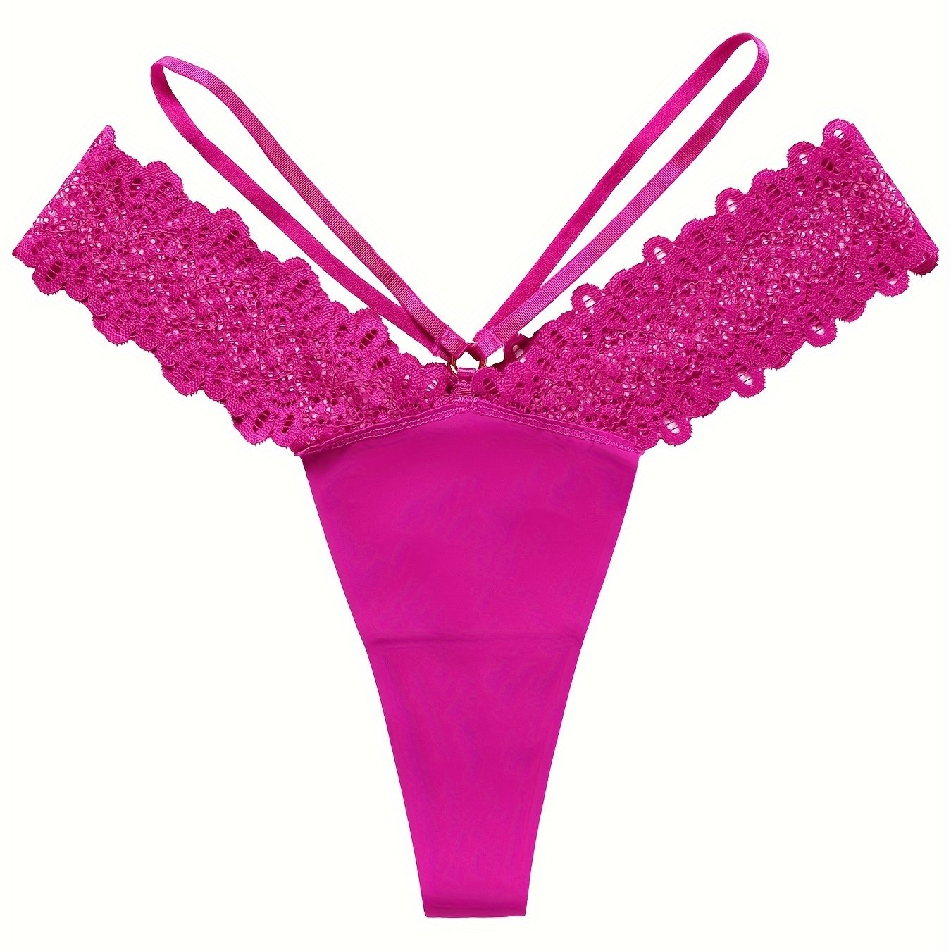 Sexy Lace Stitching Thong, Low Waist Seamless Quick-drying Thong Panties, /MH