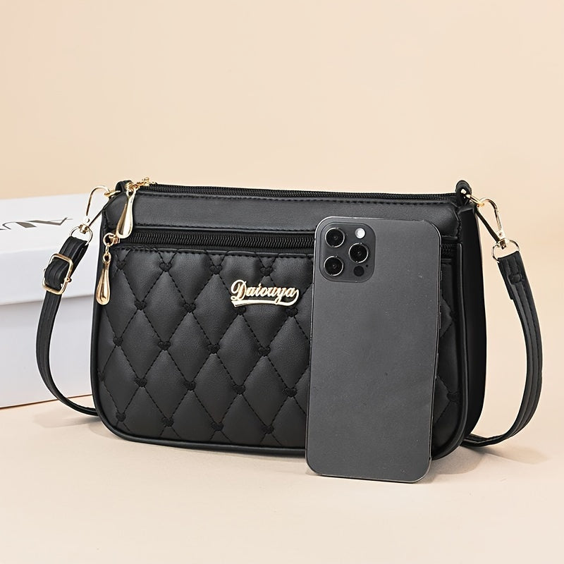 Fashionable Crossbody Bag with Multiple Layers And Large Capacity,