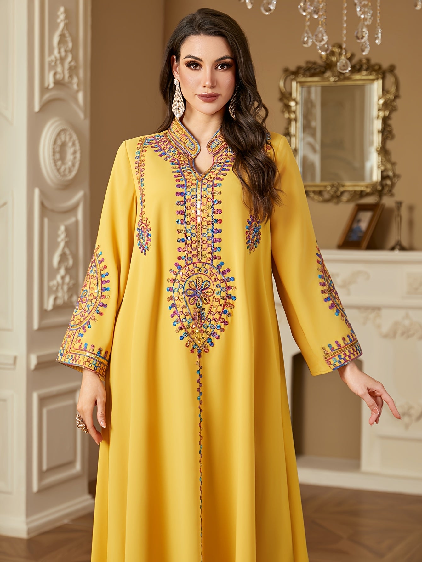 Elegant Long Sleeve Maxi Dress ./MH