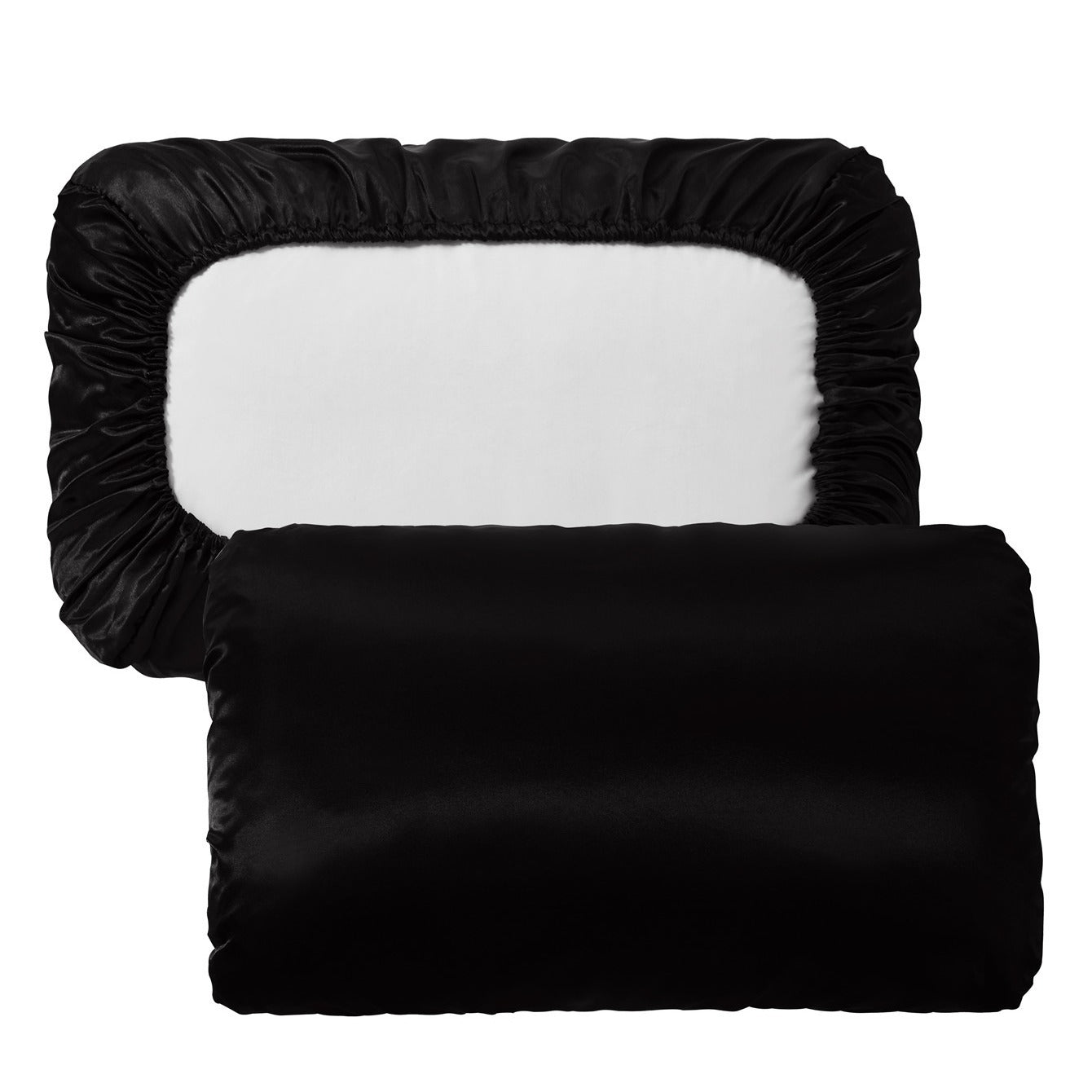 2pcs Soft And Breathable Satin Pillowcase With Elastic Cord .