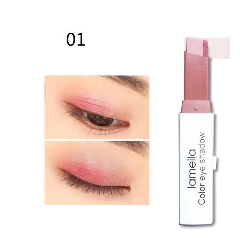 Lazy Eyeshadow Two Tone Gradient Glitter Eyeshadow Stick Waterproof Long .