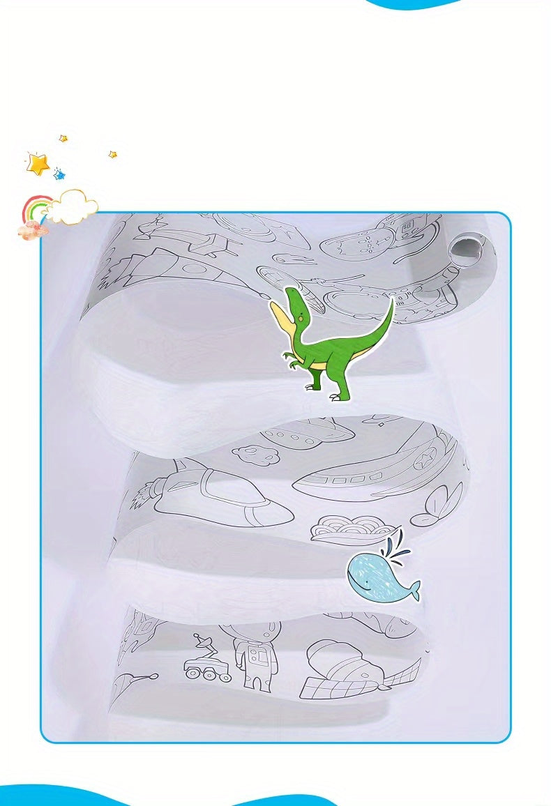 Doodle Painting Roll, Painting Paper Roll DIY Painting Painting Color Filling, Develop Imagination Painting Tools (Without Pen, Uncolored Painting Roll) Halloween/Christmas Gift Easter Gift