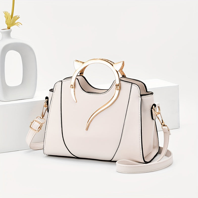 Whimsical Cat Ear Tote Satchel Bag .