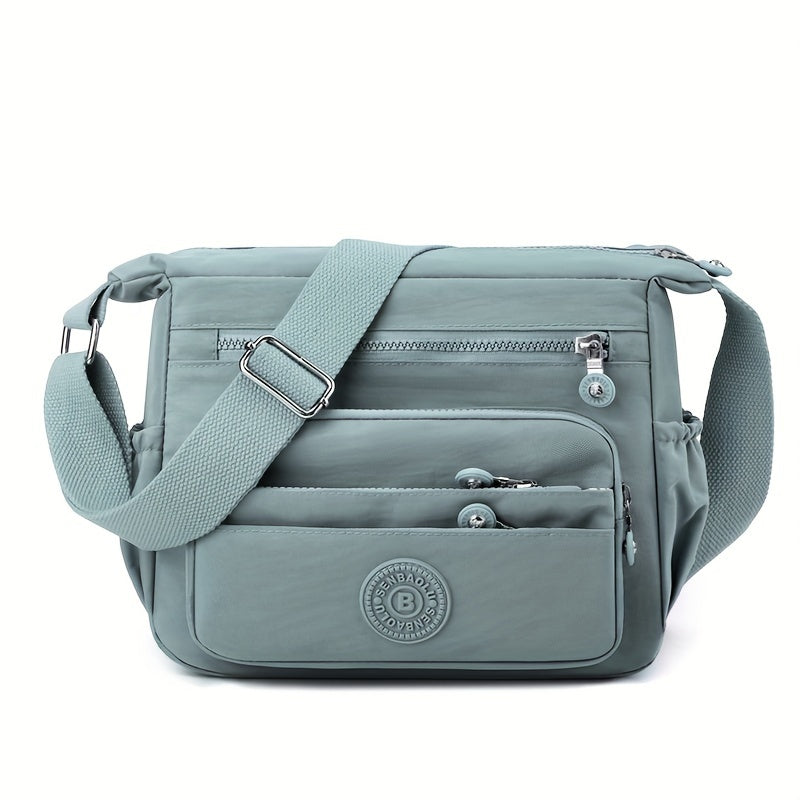 Chic Black Nylon Crossbody Bag for Women .