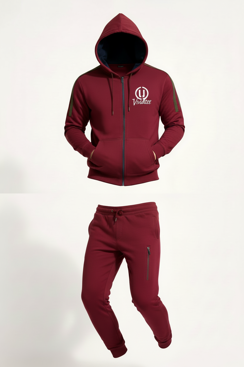 Men’s Hooded Tracksuit & Jogger Set – Premium Denim Blue Athleisure Co-Ord | MH