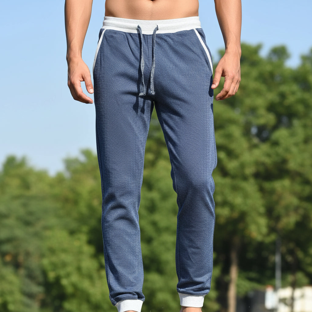 Men’s Grey Casual Jogger Pants S-XL - Comfortable Drawstring Trousers with Pockets | MH