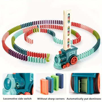 Domino Electric Train Building And Stacking Toy Blocks Domino Set, As Halloween Gift