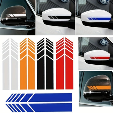 2-Piece Premium Pe Car Decals - Stylish Rearview Mirror & Side Stripe Accents For Enhanced Vehicle Appearance