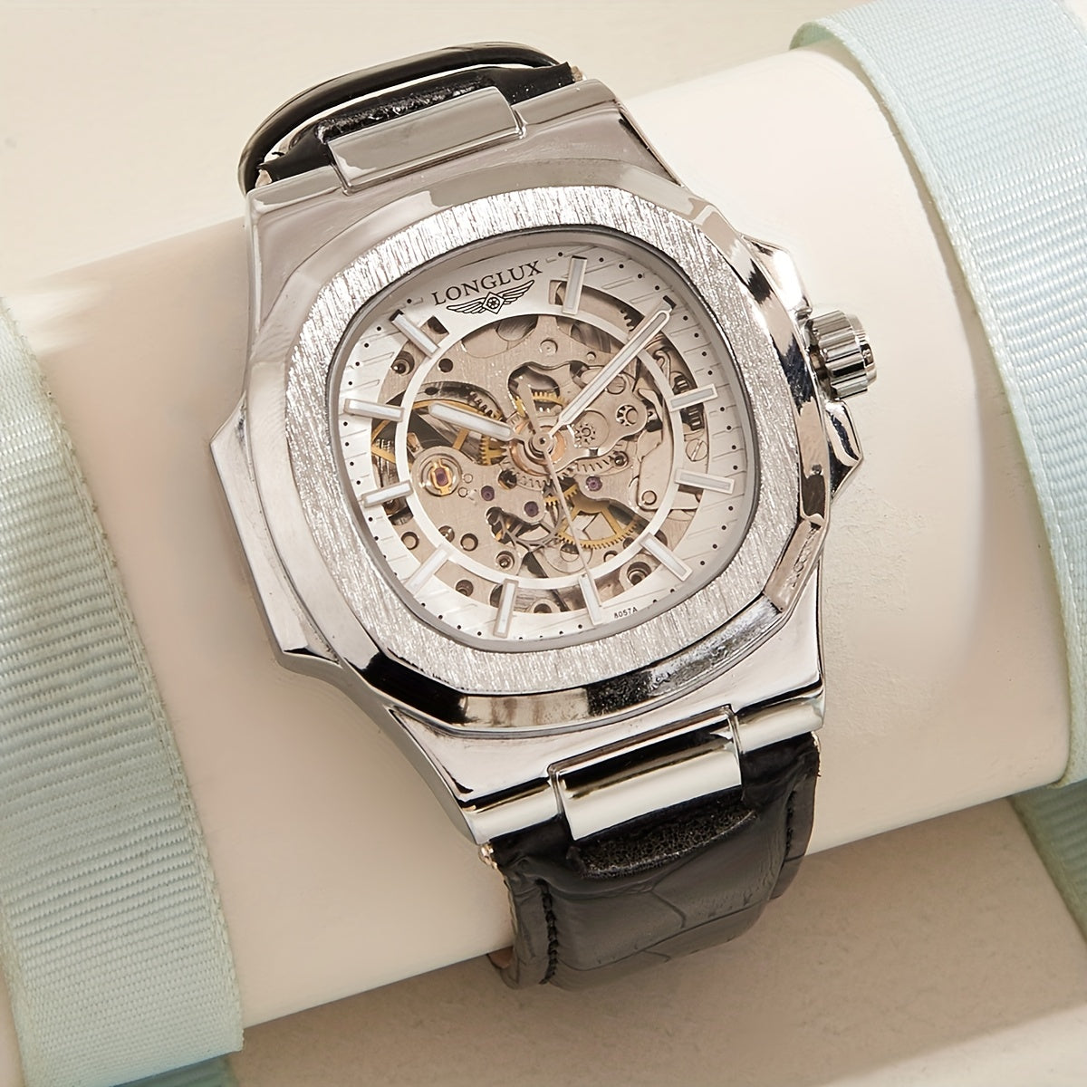 Men's Waterproof Mechanical Watch, Square Dial Business Mineral Glass Mirror Waterproof Wrist Watch, Christmas, Valentine's Day Gift