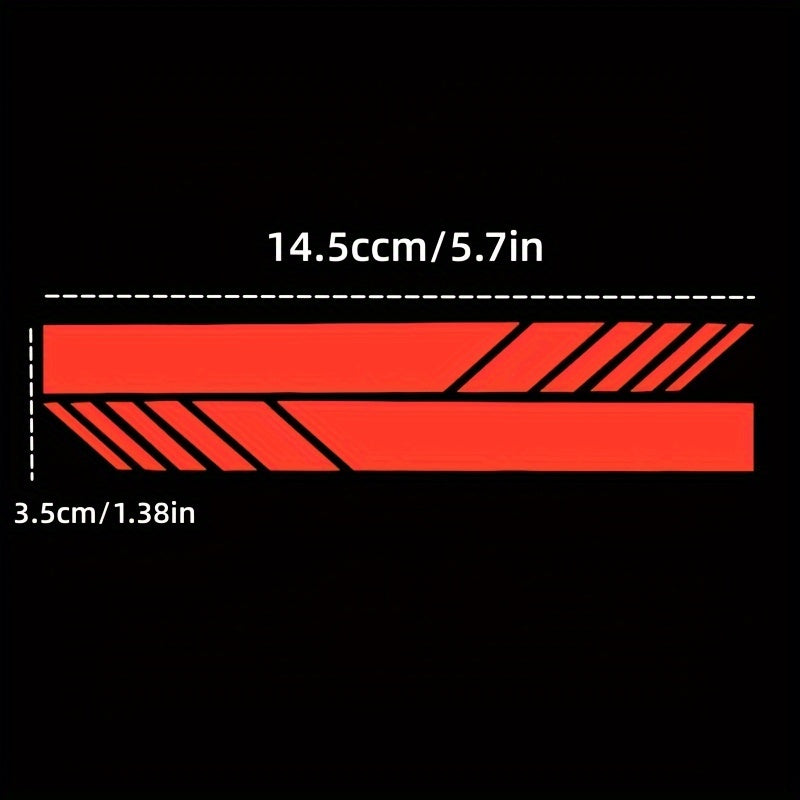 2-Piece Premium Pe Car Decals - Stylish Rearview Mirror & Side Stripe Accents For Enhanced Vehicle Appearance