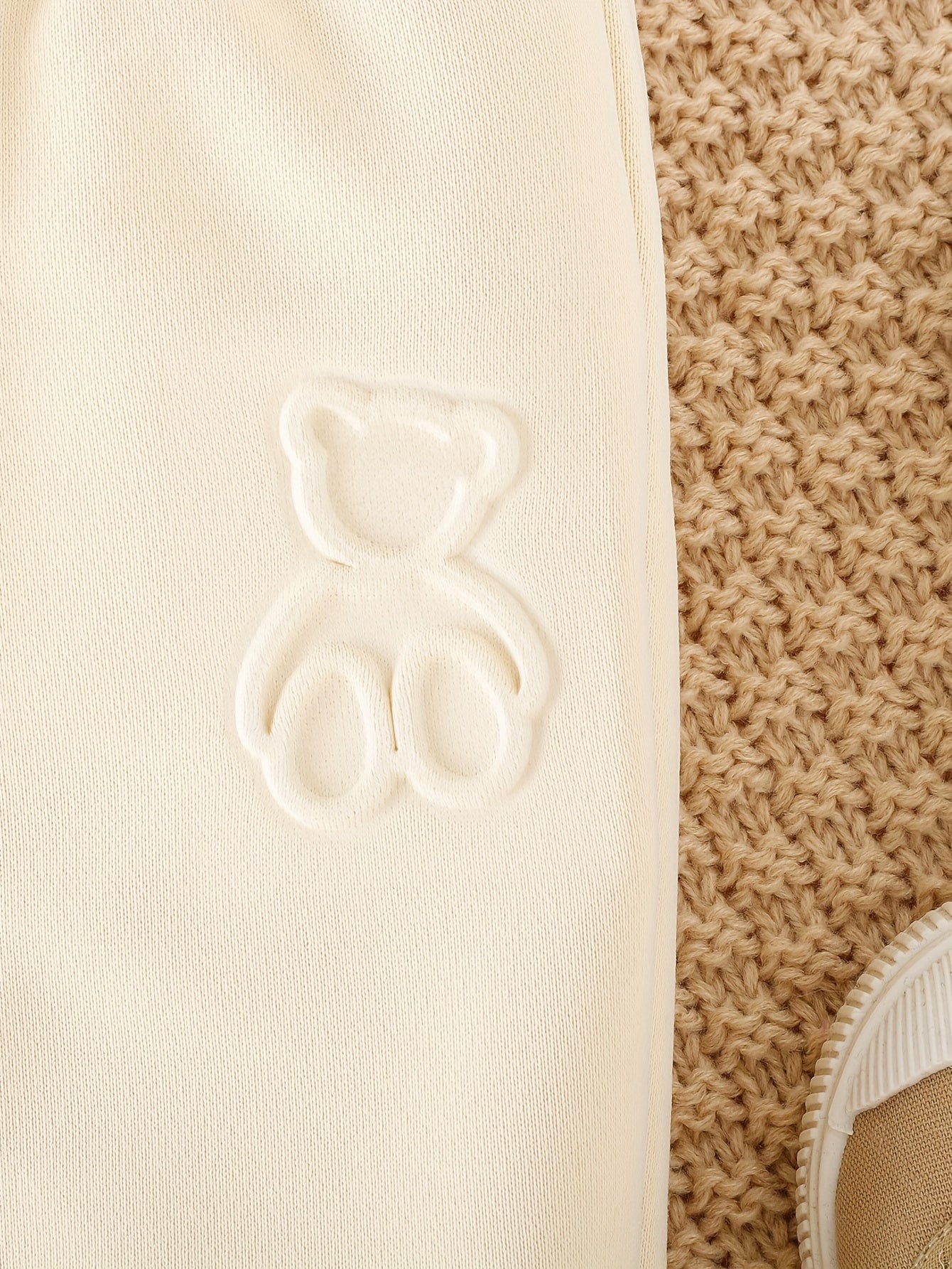 Baby Boy Cute Bear Embossed Two-pieces Set, Kids Hoodie & Pants Casual Outfits