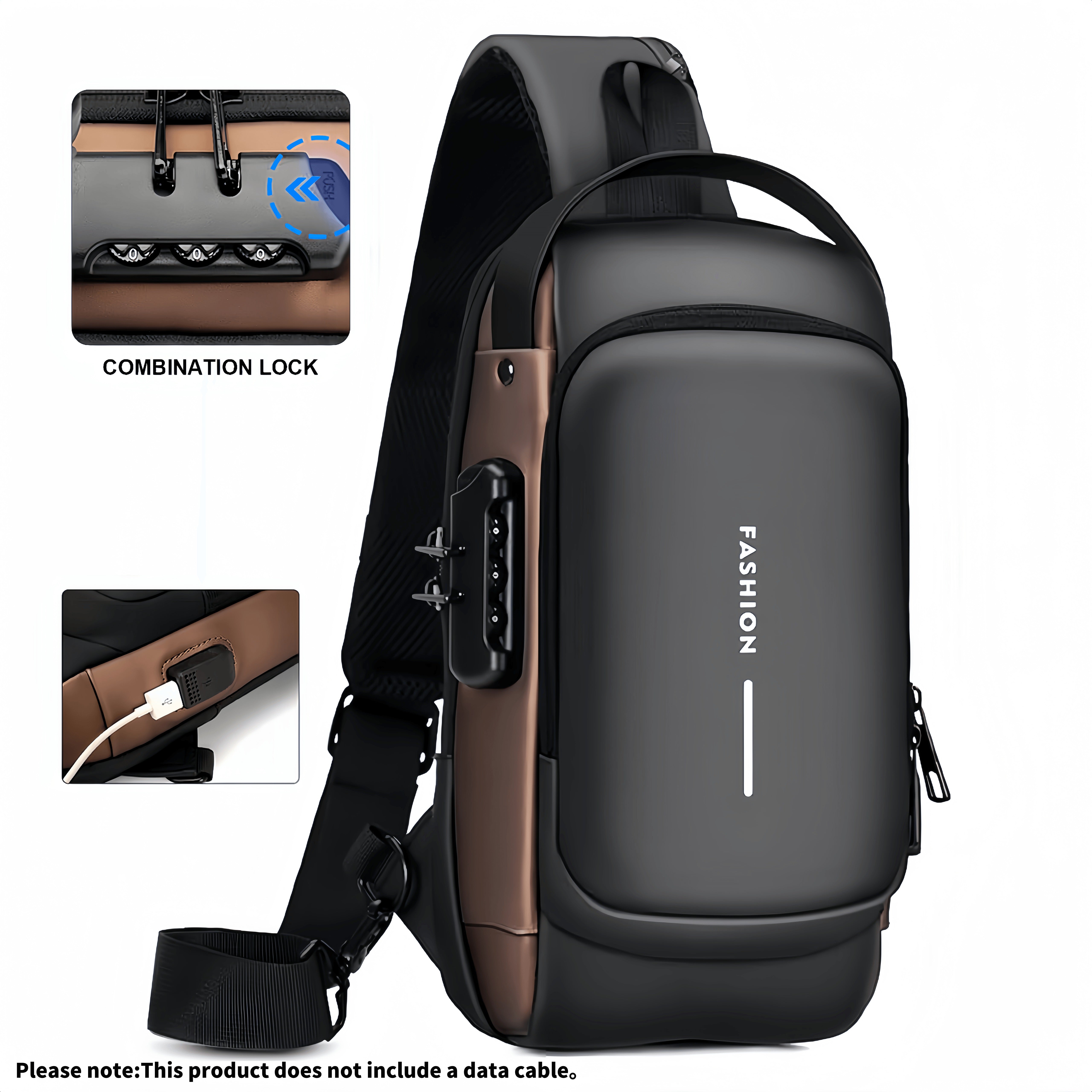 1pc Multi-functional Trendy Sling Bag With Password Lock,