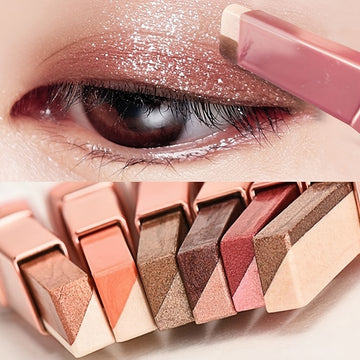 Lazy Eyeshadow Two Tone Gradient Glitter Eyeshadow Stick Waterproof Long .