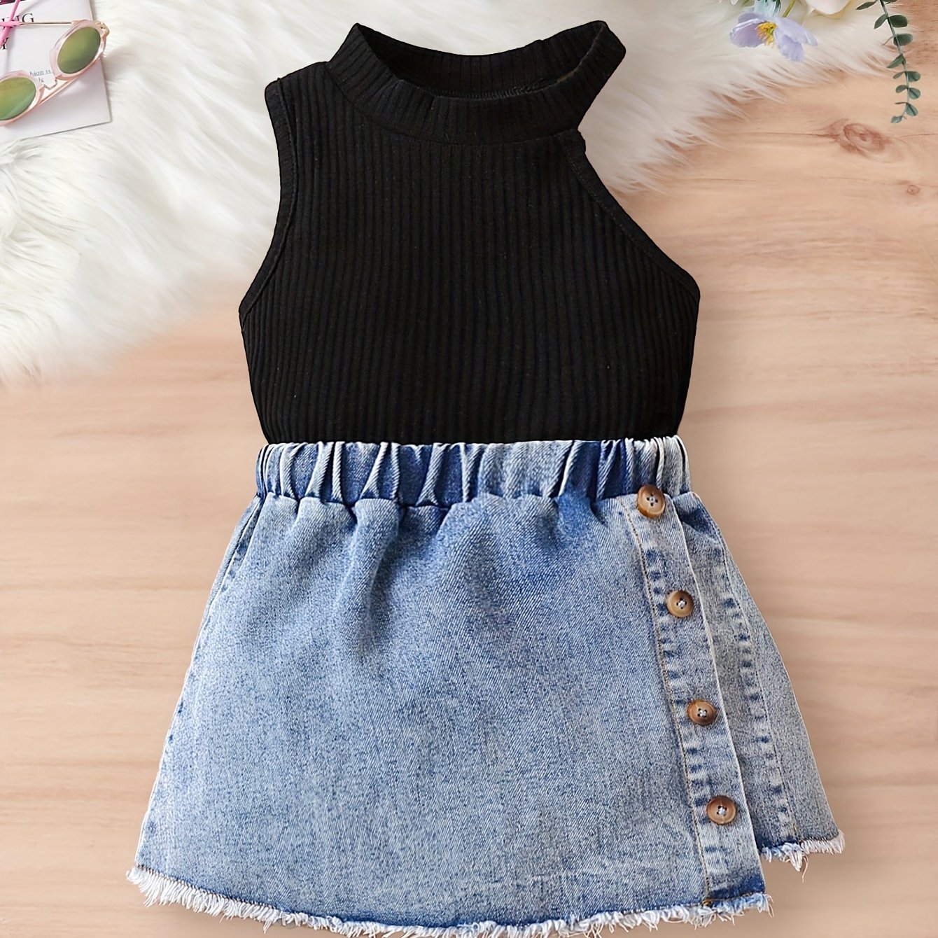 Baby Girls Baby Summer Outing Fashion Elegant Off Shoulder Style Slim Round Neck.