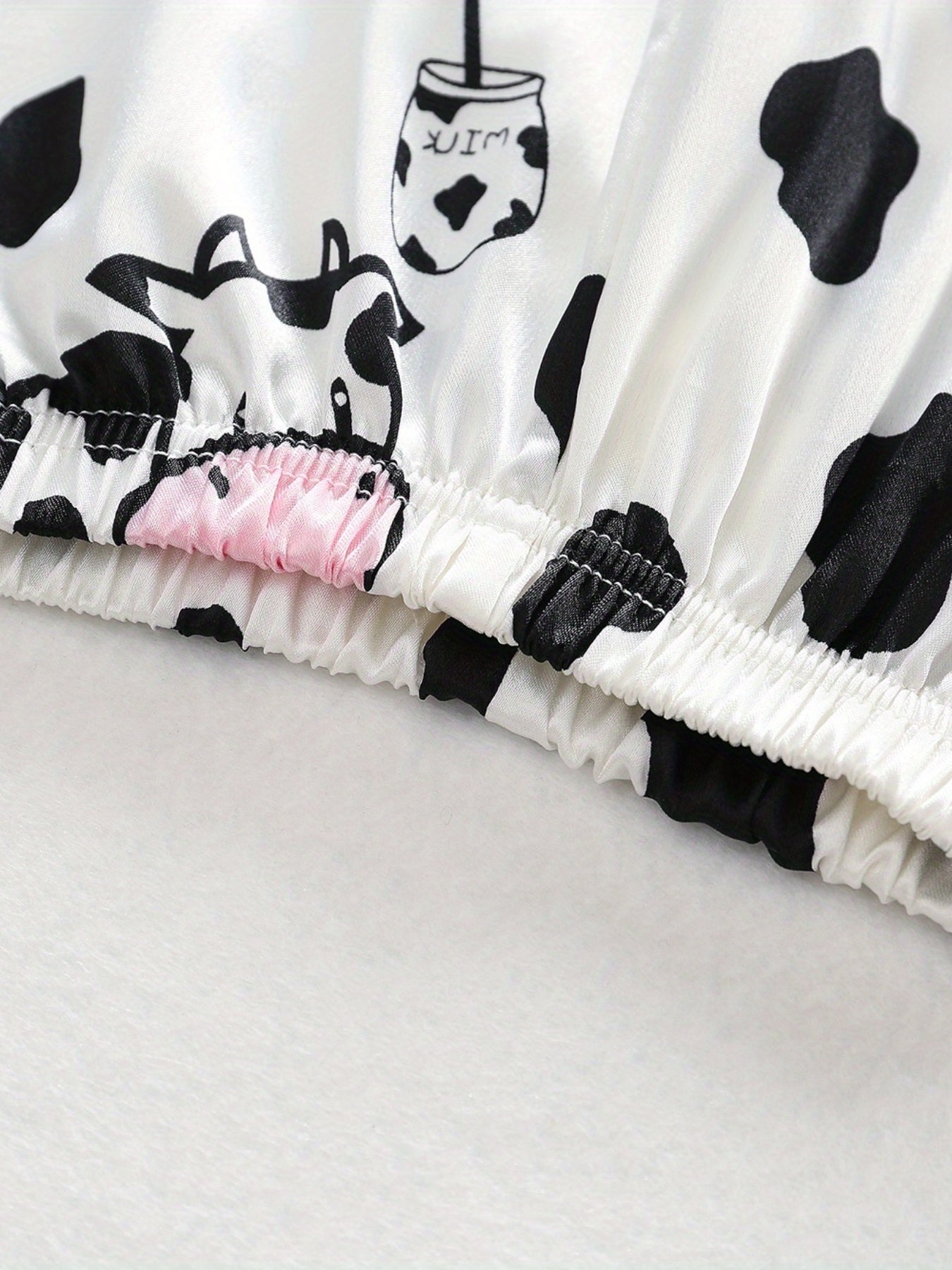 Cow Pattern Kid's Pajamas 2pcs, Long Sleeve Top