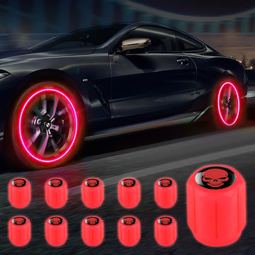 10-Pack Luminous ABS Wheel Valve Caps Night Glow for Cars, Motorcycles, Bicycles, Trucks