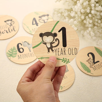 Wooden Baby Monthly Milestone Cards, Wood Announcement Signs, Welcome Newborn Photography Props, Month Rounds Cards, Christmas Halloween Thanksgiving Day Gift