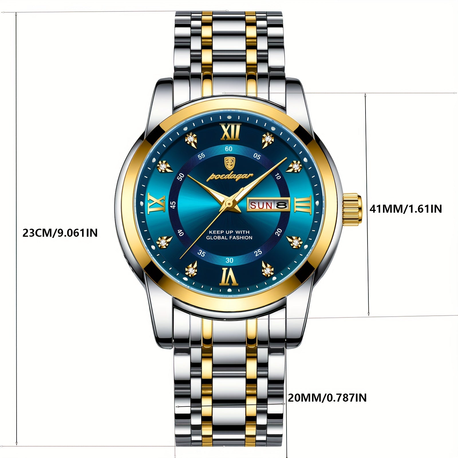 POEDAGAR Men'S Luxury Sport Watch - IPX8, Luminous Quartz Movement,