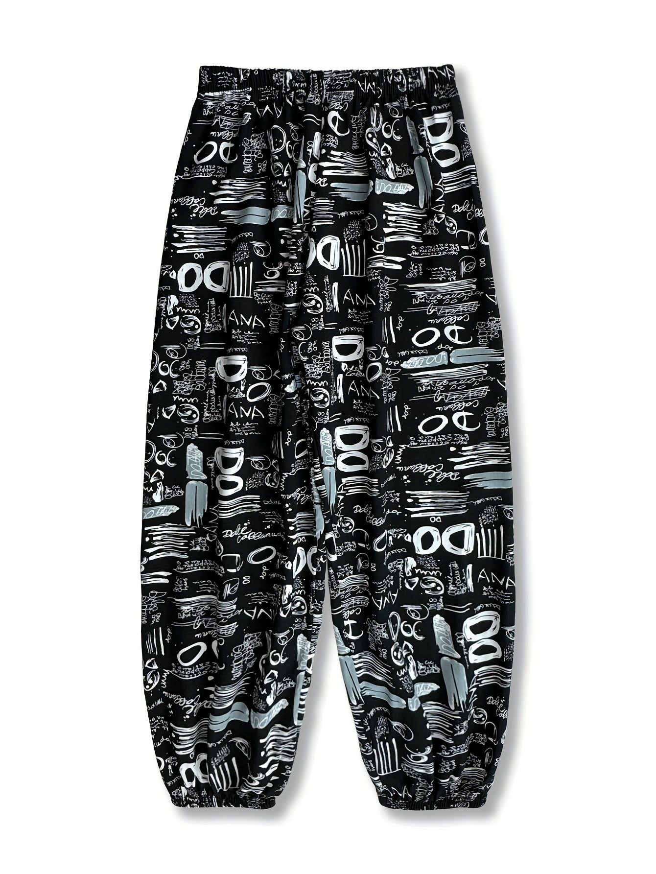 Women's Loose Fit Wide Leg Flare Pants with Print, Comfortable.