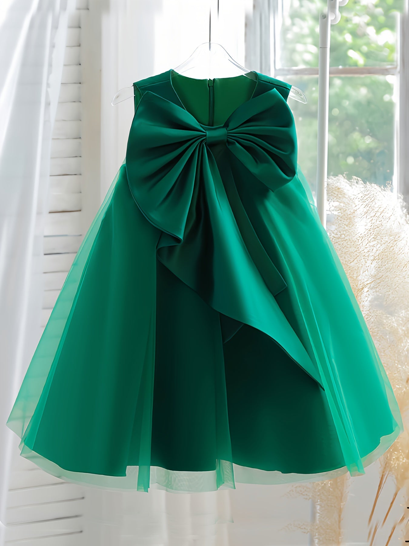Girls Adorable Big Bow Princess Dress Birthday Party One Year Birthday Gift For Kids