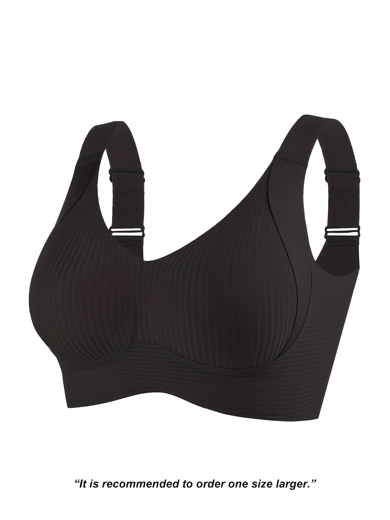 1pc Seamless Wireless Bra, Elegant Solid Color, Breathable & Comfort./MH